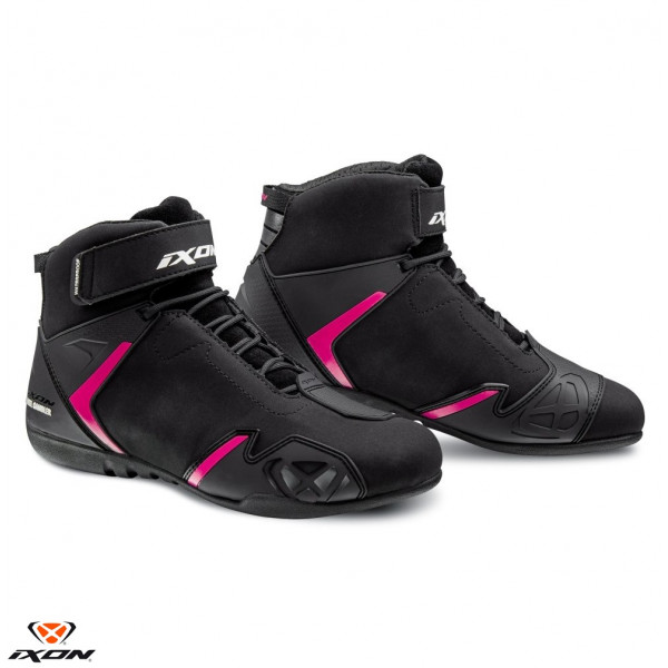 Ghete moto Roadster femei All Season Ixon model Gambler WP LS culoare: negru/fuchsia (roz) (100% waterproof) [1]