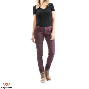 Blugi (jeans) moto femei Ixon model Vicky culoare: burgundy (visiniu) (Cordura® Denim)