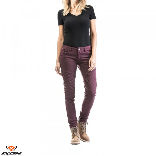Blugi (jeans) moto femei Ixon model Vicky culoare: burgundy (visiniu) (Cordura® Denim) [1]