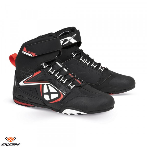 Ghete moto Roadster barbati All Season Ixon model Killer WP MS culoare: negru/alb/rosu (100% waterproof) [1]