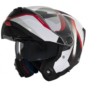 Casca modulabila MT Atom 2 SV Emalla B0 alb/rosu lucios (ochelari soare integrati) Pinlock Ready - tip viziera: MT-V-35 Casca modulabila MT Atom 2 SV Emalla B0 alb/rosu lucios (ochelari soare integrati) Pinlock Ready - tip viziera: MT-V-35