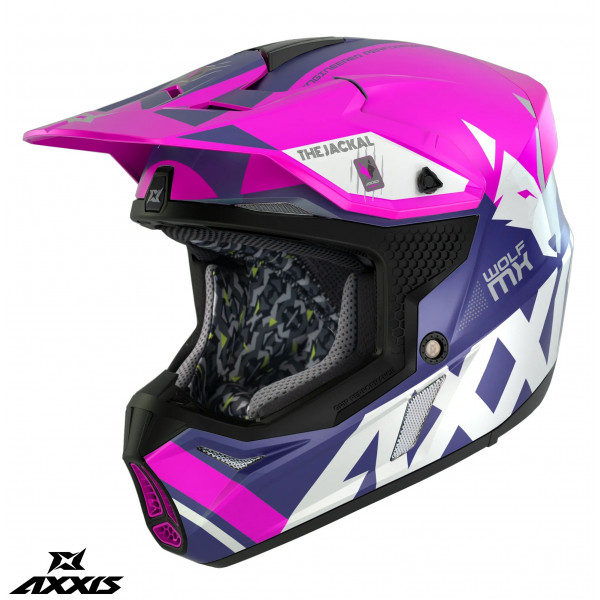 Casca off road motociclete Axxis model Wolf Jackal C18 roz mat [1]