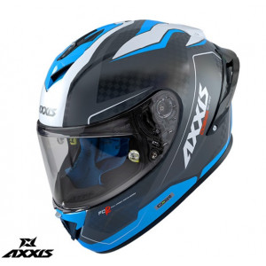 Casca integrala Axxis Cobra Rage A0 alb/albastru lucios carbon - 100% carbon Casca integrala Axxis Cobra Rage A0 alb/albastru lucios carbon - 100% carbon