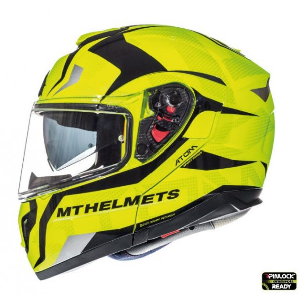 Casca modulabila motociclete MT Atom SV Divergence F1 galben fluor lucios Pinlock ready (viziera tip MT-V-16) [1]