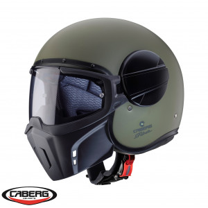 Casca Caberg model Ghost X verde military mat - fibra de sticla Casca Caberg model Ghost X verde military mat - fibra de sticla