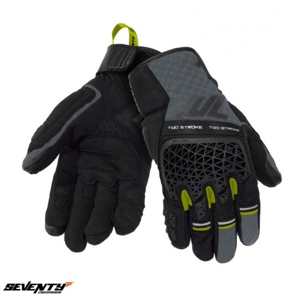 Manusi barbati Naked/Adventure vara Seventy model SD-N60 Two Stroke culoare: negru/gri/galben fluor - degete tactile [1]