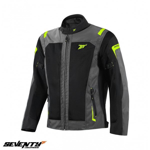 Geaca (jacheta) motociclete barbati Touring Seventy vara model SD-JT66 Sahara culoare: gri/galben fluor [1]