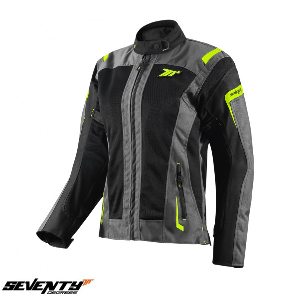 Geaca (jacheta) motociclete femei Touring Seventy vara model SD-JT68 Sahara culoare: gri/galben fluor [1]