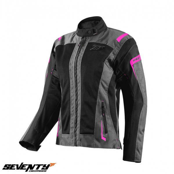 Geaca (jacheta) motociclete femei Touring Seventy vara model SD-JT68 Sahara culoare: gri/fuchsia (roz) [1]