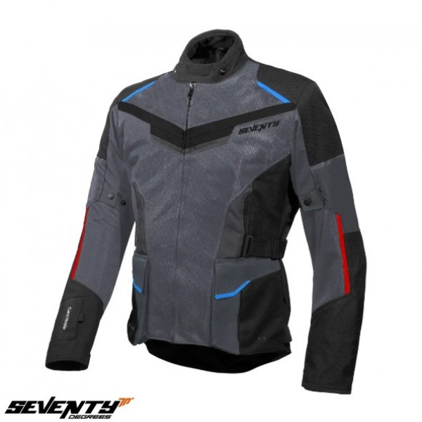 Geaca (jacheta) motociclete barbati Touring Seventy vara model SD-JT70 Atacama culoare: gri/albastru/rosu [1]