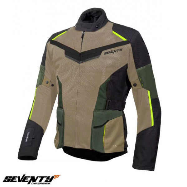 Geaca (jacheta) motociclete barbati Touring Seventy vara model SD-JT70 Atacama culoare: nisipiu/verde/galben fluor [1]