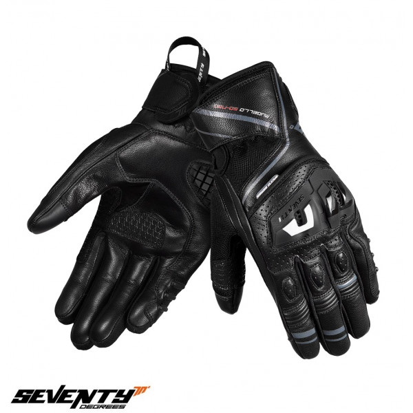 Manusi barbati Racing/Naked vara Seventy model SD-N30 Mugello culoare: negru/gri - degete tactile [1]
