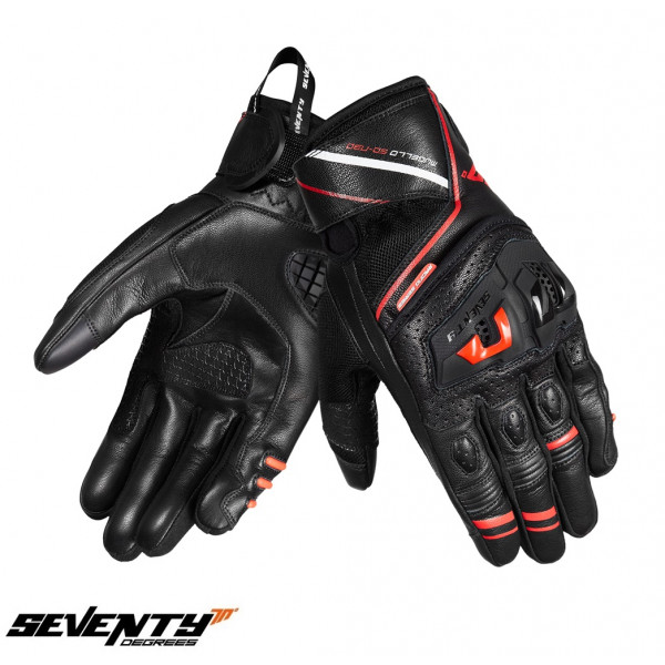 Manusi barbati Racing/Naked vara Seventy model SD-N30 Mugello culoare: negru/rosu - degete tactile [1]