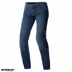 Blugi (jeans) moto barbati Seventy model SD-PJ14 tip Slim fit culoare: albastru - Clasa AA