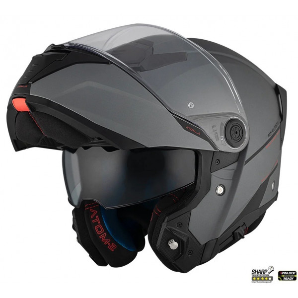 Casca modulabila MT Atom 2 SV A2 titanium mat (ochelari soare integrati) Pinlock Ready - tip viziera: MT-V-35 [1]