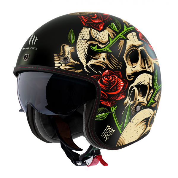 Casca open face motociclete MT Le Mans 2 S SV Breakout B9 rosu lucios (ochelari soare integrati) - omologare noua ECE 22.06 [1]