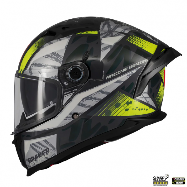 Casca integrala MT Braker SV Fury C6 gri/galben lucios (ochelari soare integrati) - tip viziera: MT-V-28B [1]