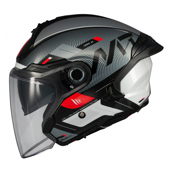 Casca open face motociclete MT Cosmo SV Silence B2 negru/gri lucios (ochelari soare integrati) [1]