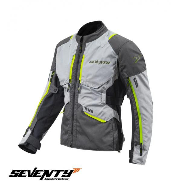 Geaca (jacheta) motociclete barbati ADV/Touring Seventy all season/iarna model SD-JT67 Tanami culoare: negru/gri/galben fluor [1]