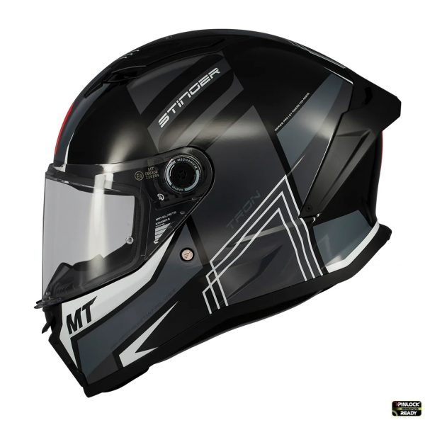 Casca integrala MT Stinger 2 Tron B12 negru/gri lucios - tip viziera: MT-V-28B [1]