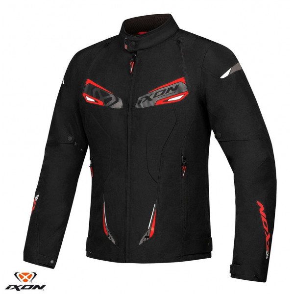 Geaca (jacheta) motociclete barbati Racing/Roadster Ixon All season model Caliber WP MS culoare: negru/alb/rosu [1]
