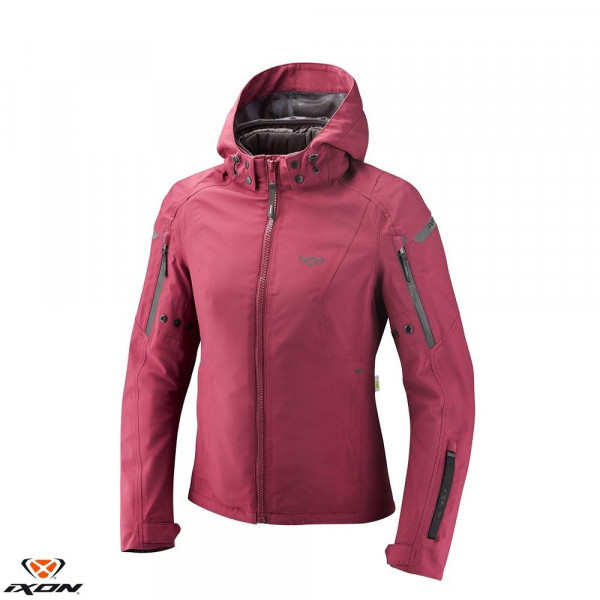 Geaca (jacheta) motociclete femei Touring/Adventure/Urban Ixon All season model Burning LS culoare: burgundy (visiniu) (geaca laminata; waterproof si pe exterior) [1]