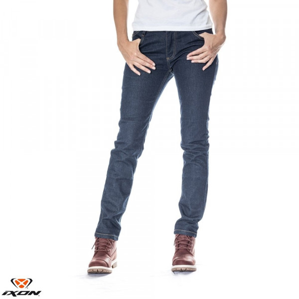 Blugi (jeans) moto femei Ixon model Maddie culoare: Dark raw (albastru) (Cordura® Denim) - Slim Fit [1]