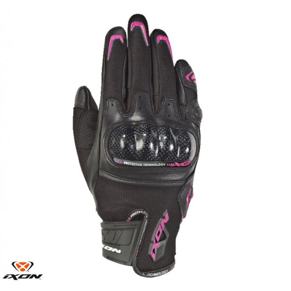 Manusi femei Roadster vara piele/textil Ixon model RS Rise Air LS culoare: negru/fucshsia (roz) - degete tactile [1]
