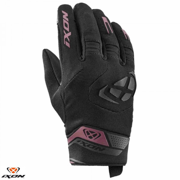 Manusi femei Roadster vara textil/piele Ixon model MIG 2 LS culoare: negru/burgundy (visiniu) - degete tactile [1]