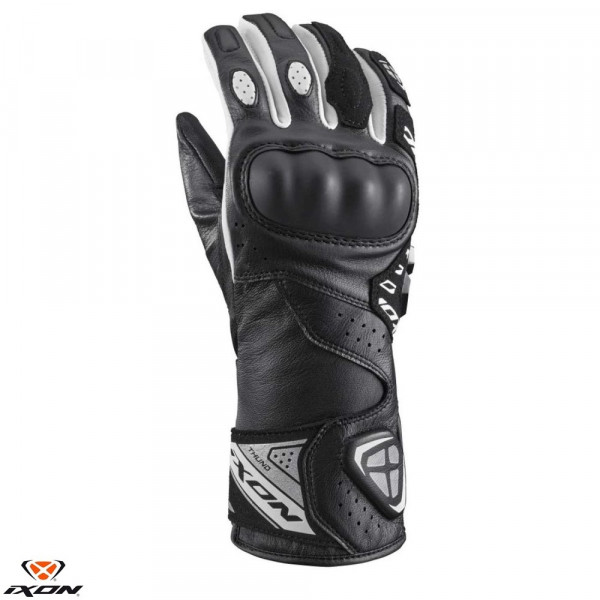Manusi femei Racing vara piele Ixon model Thund LS culoare: negru/alb - degete tactile [1]