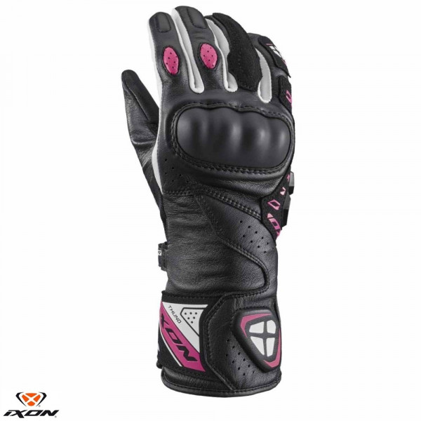 Manusi femei Racing vara piele Ixon model Thund LS culoare: negru/fucshia (roz) - degete tactile [1]