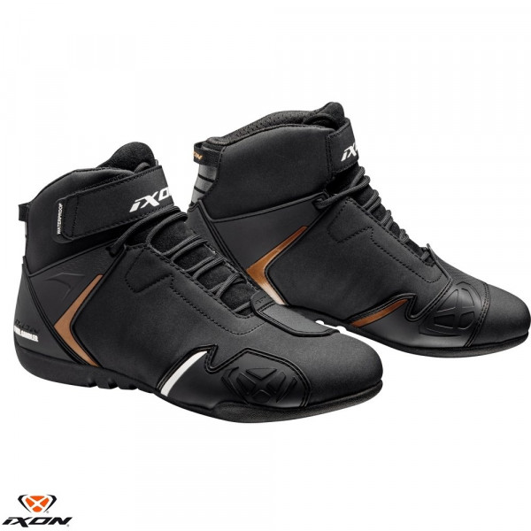 Ghete moto Roadster femei All Season Ixon model Gambler WP LS culoare: negru/gold (auriu) (100% waterproof) [1]