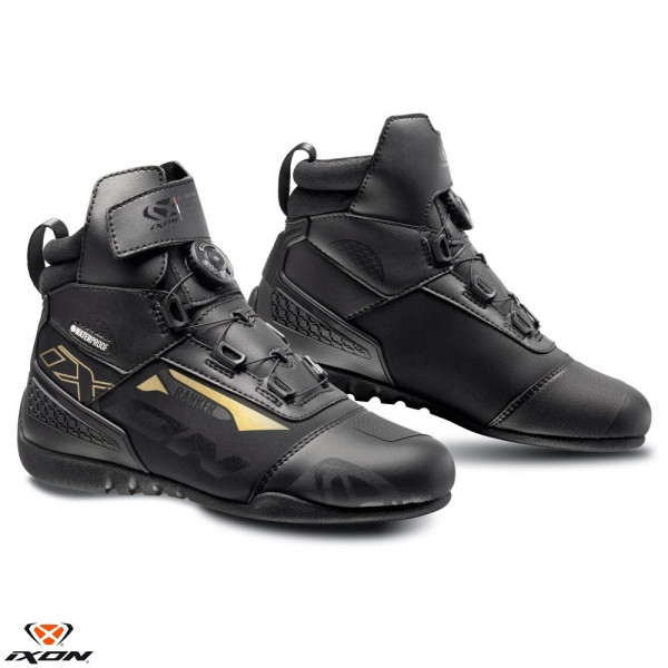 Ghete moto Roadster femei All season Ixon model Ranker WP LS culoare: negru/gold (auriu) (100% waterproof) [1]