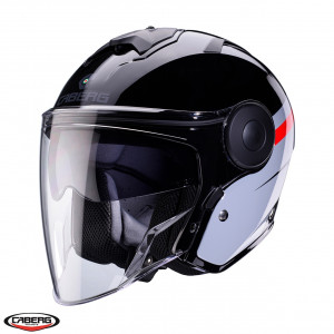 Casca open face (jet) Caberg model Soho SV Zephyr L7 negru/gri/rosu lucios Casca open face (jet) Caberg model Soho SV Zephyr L7 negru/gri/rosu lucios