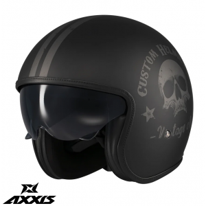 Casca Axxis model Hornet S SV Vintageclub B1 negru mat (ochelari soare integrati) - omologare noua ECE 22.06 Casca Axxis model Hornet S SV Vintageclub B1 negru mat (ochelari soare integrati) - omologare noua ECE 22.06
