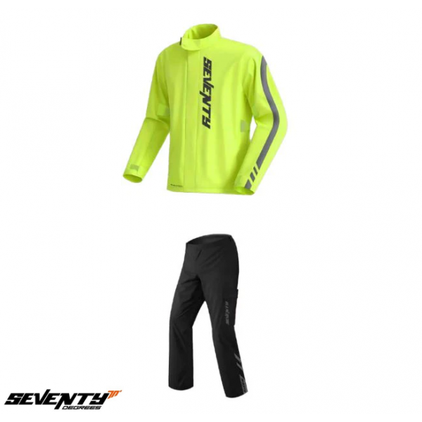 Costum moto ploaie (geaca+pantaloni) Seventy model SD-S5 Monsoon culoare: galben/negru (montare peste echipament) [1]