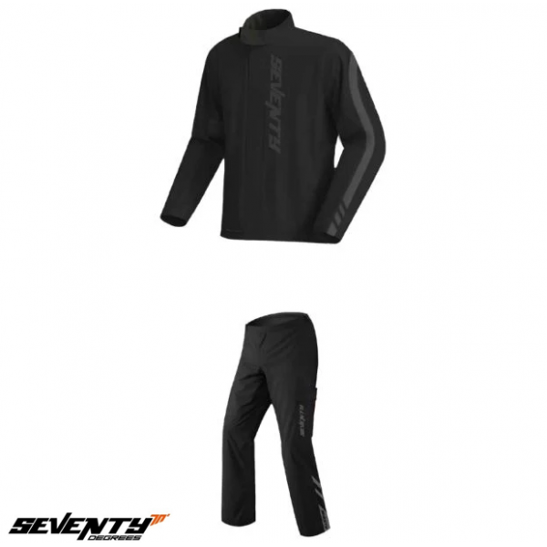 Costum moto ploaie (geaca+pantaloni) Seventy model SD-S5 Monsoon culoare: negru (montare peste echipament) [1]