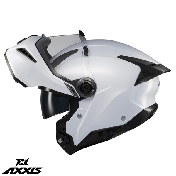 Casca modulabila Axxis GhostFighter SV A0 alb lucios (ochelari soare integrati) – tip viziera: MT-V-36 [1]