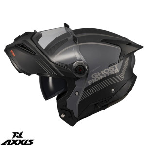 Casca modulabila (flip-up) Axxis GhostFighter SV Bitone C12 gri mat (ochelari soare integrati) – tip viziera: MT-V-36