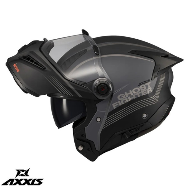 Casca modulabila (flip-up) Axxis GhostFighter SV Bitone C12 gri mat (ochelari soare integrati) – tip viziera: MT-V-36 [1]
