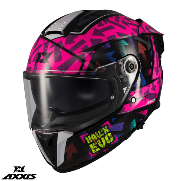 Casca integrala Axxis Hawk Evo SV Sketchbook B8 roz (fuchsia) lucios  (ochelari soare integrati) - tip viziera: MT-V-31 [1]