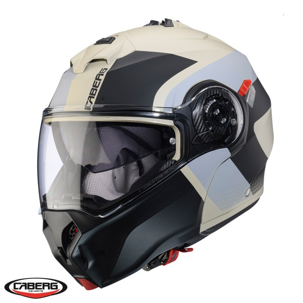 Casca modulabila (flip-up) Caberg model Duke Evo SV Indy P8 sand (nisipiu)/negru/gri mat Pinlock ready - lentila Pinlock inclusa [1]