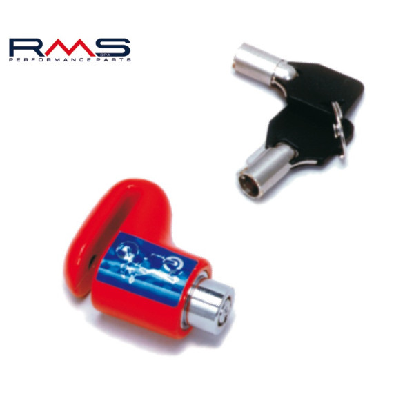 Lacat antifurt blocare disc frana RMS MICRO DISC LOCK - culoare: rosu (diametru PIN blocare disc: 6 mm) [1]