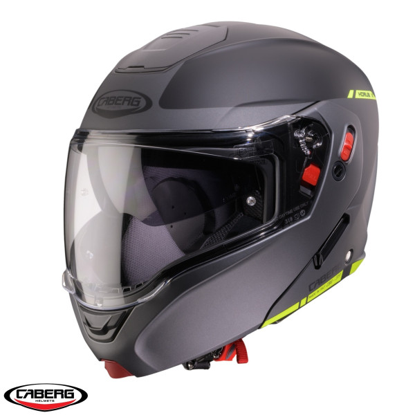 Casca modulabila (flip-up) Caberg model Horus X Ray L6 negru/gri/galben fluor mat Pinlock ready - lentila Pinlock inclusa [1]
