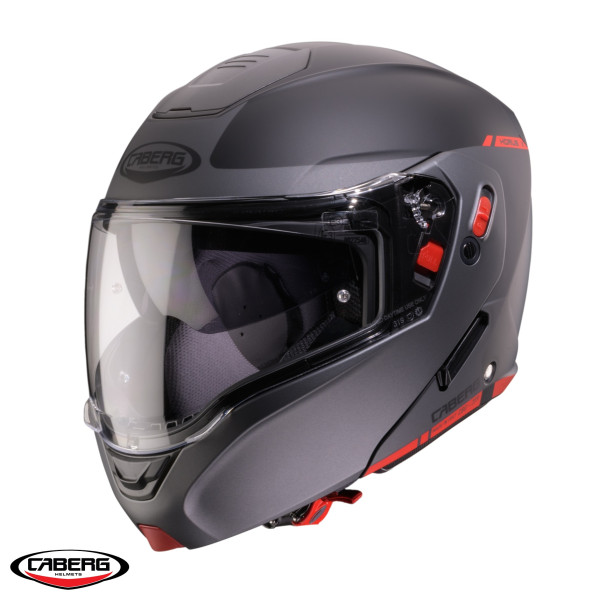 Casca modulabila (flip-up) Caberg model Horus X Ray L6 negru/gri/rosu fluor mat Pinlock ready - lentila Pinlock inclusa [1]