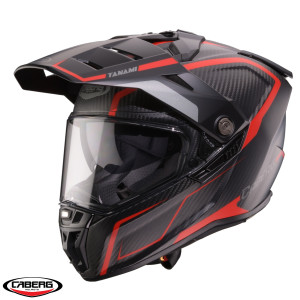 Casca adventure/off road Caberg model Tanami SV Gravity Q8 rosu/gri/negru carbon Pinlock ready - lentila Pinlock inclusa (100% carbon) Casca adventure/off road Caberg model Tanami SV Gravity Q8 rosu/gri/negru carbon Pinlock ready - lentila Pinlock inclusa (100% carbon)