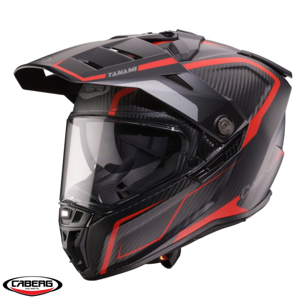 Casca adventure/off road Caberg model Tanami SV Gravity Q8 rosu/gri/negru carbon Pinlock ready - lentila Pinlock inclusa (100% carbon) [1]