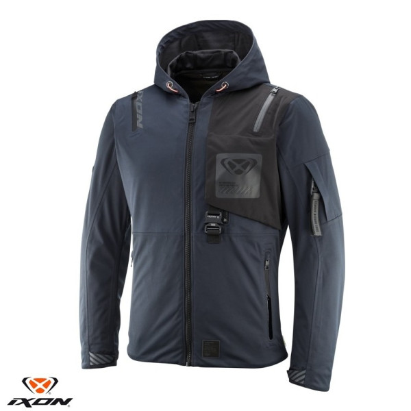 Geaca (jacheta) motociclete barbati Touring/Adventure/Urban Ixon Mid-Season model M-Quarter MS culoare: navy (albastru)/negru (geaca laminata; waterproof si pe exterior) [1]