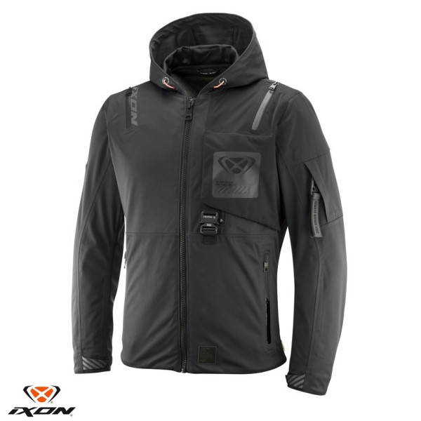 Geaca (jacheta) motociclete barbati Touring/Adventure/Urban Ixon Mid-Season model M-Quarter MS culoare: antracit/negru (geaca laminata; waterproof si pe exterior) [1]