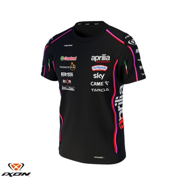 Tricou barbati Ixon model TS1 Aprilia 25 culoare: negru/rosu neon [1]
